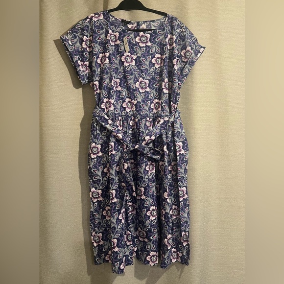 Talbots Lexington Floral Poplin Flare Cotton Summer Dress - Picture 2 of 13